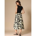 thumbnail image 3 of DARING DIVA Patchwork Round Neck Sleeveless Midi Dress XS Black Beige, 3 of 6