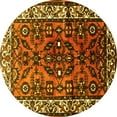 thumbnail image 1 of Ahgly Company Machine Washable Indoor Round Persian Yellow Traditional Area Rugs, 4' Round, 1 of 4