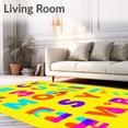 thumbnail image 2 of ODIKA 4x6 Machine Washable Non-Slip Area Rug, Educational ABC Letter Recognition Interactive Floor with Counting High Traffic Rug with Pad, Yellow, 694742, 2 of 8