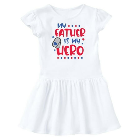 

Inktastic Memorial Day My Father is My Hero Gift Toddler Girl Dress