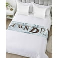 thumbnail image 5 of Xipuska Laundry Blue Bed Runners for Twin Size Bed, Decorative Bed Throws for Foot of Bed, Vintage Boho Modern Country Style Flower Bed Runner Sofa Throw Bedding Scarf Protector Slipcover for Bedroom, 5 of 6