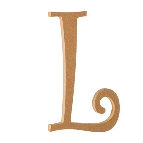 Wooden Mdf Letter  L  Unfinished Fancy Script Font  8 