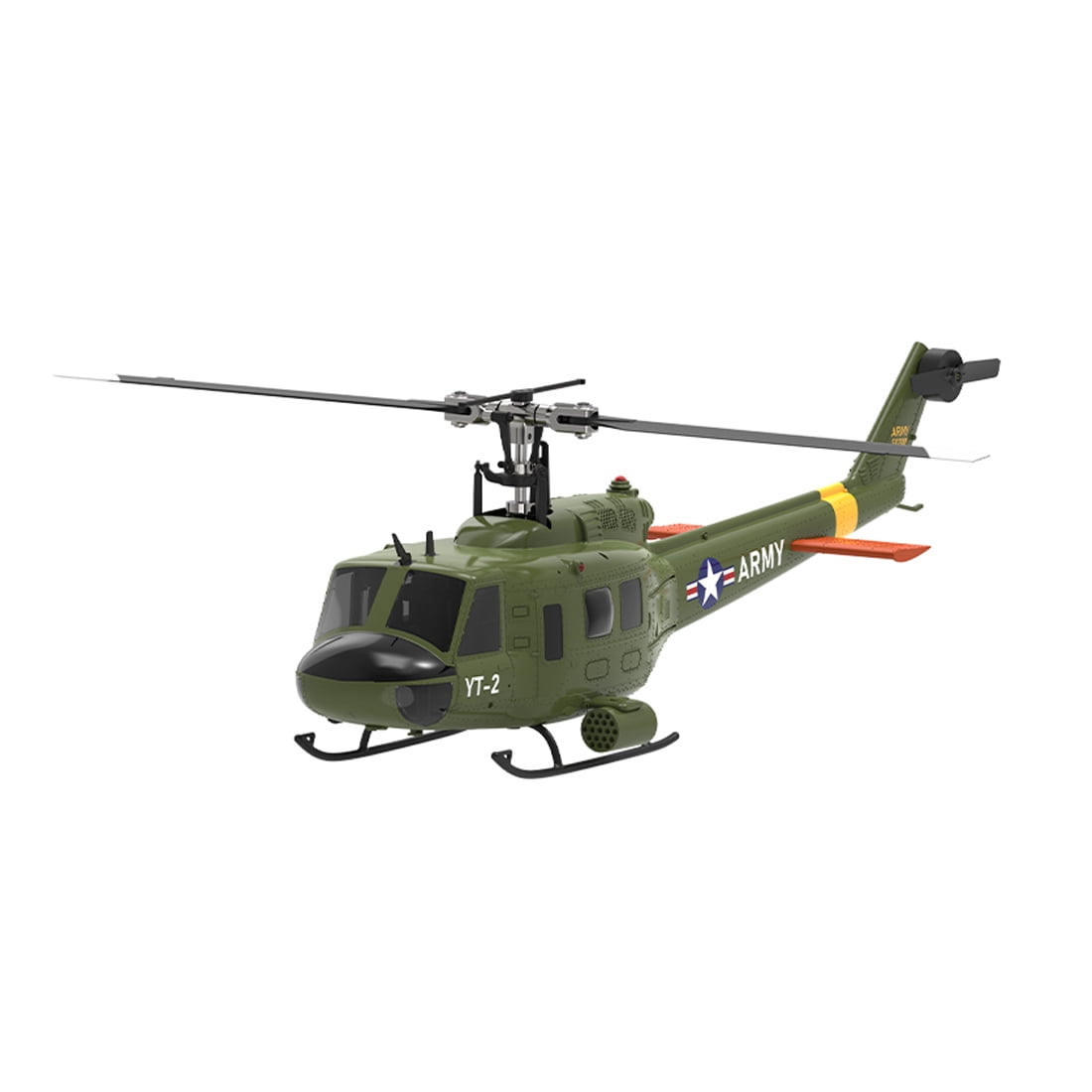 F07-V 6CH RC Helicopter, Flybarless UH-1 Huey Scale Model, 3D/6G Dual Mode Brushless Helicopter with Gyro Stabilization for Adults