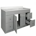 thumbnail image 6 of Design House 585943 Wyndham 2-Door 4-DrawerBathroom  Vanity with Cultured Marble 4 in. Centerset Solid White Top, Unassembled, 49x22, Gray, 6 of 18