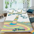 thumbnail image 2 of Oh, los Lugares a Donde Irás Conjunto de sábanas temático, trío de piezas, cómodo y amigable con la piel, diseño único, regalo de decoración para el hogar para familiares, amigos y fans,173cm *218cm, 2 of 6