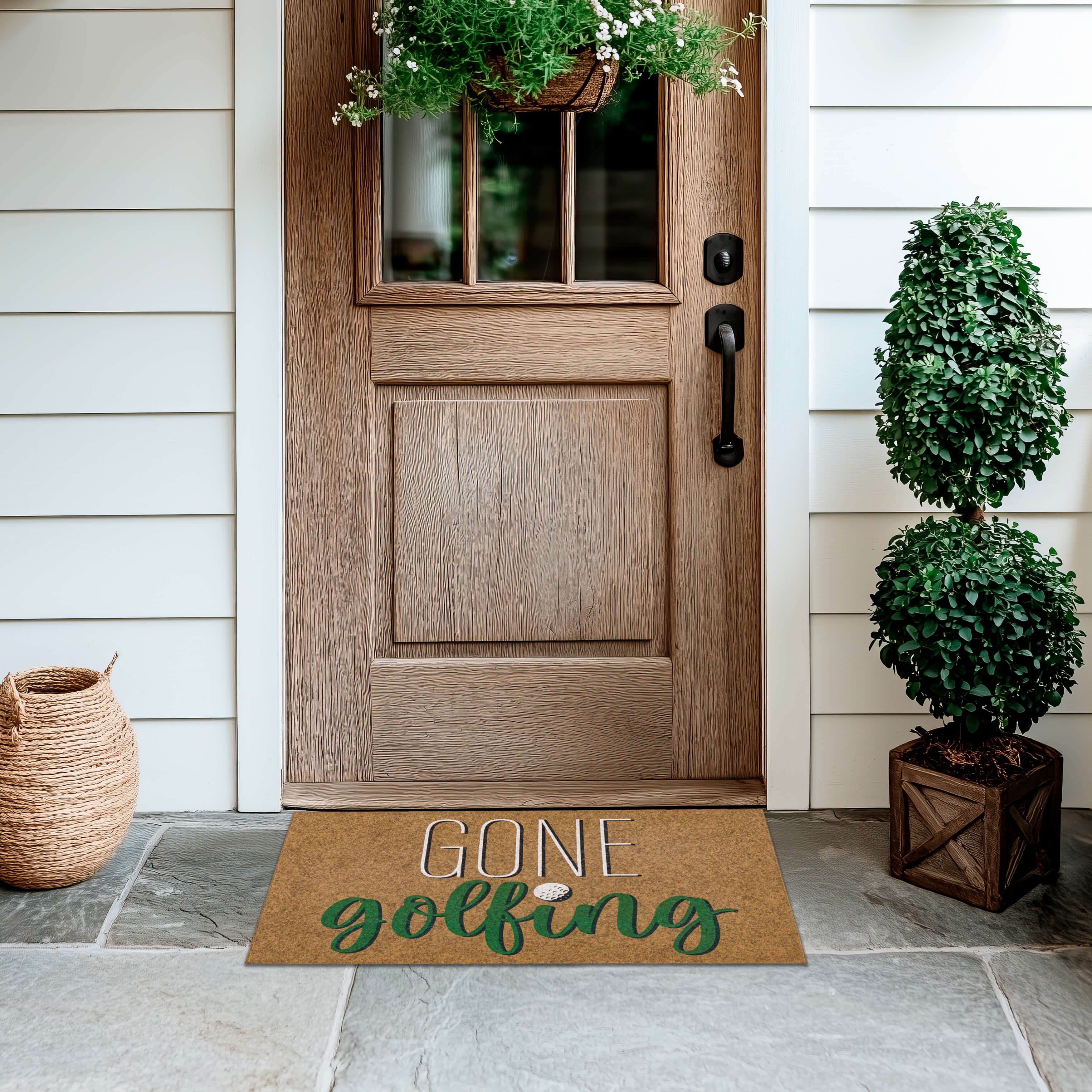 Mohawk Home Gone Golfing All Weather Low Pile Moisture Absorbant Doormat, Tan, 18" x 30"