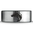 thumbnail image 2 of Tungsten Horse Bronco Equestrian Band Ring 8mm Men Women Comfort Fit Brushed Gray Flat Cut Black Polished, 2 of 4