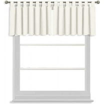 Tab Top Blackout Valance Curtains Panel Drapes White 32 Wide by 22 Long - 1 Panel