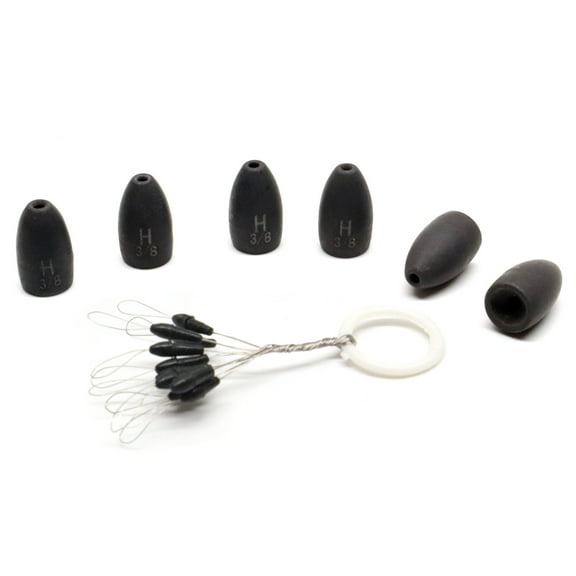 Harmony Fishing - Tungsten Flipping Weights Select Size/Qty for Bass Fishing [Includes Weight Pegs] 1-1/2oz 2 Pack