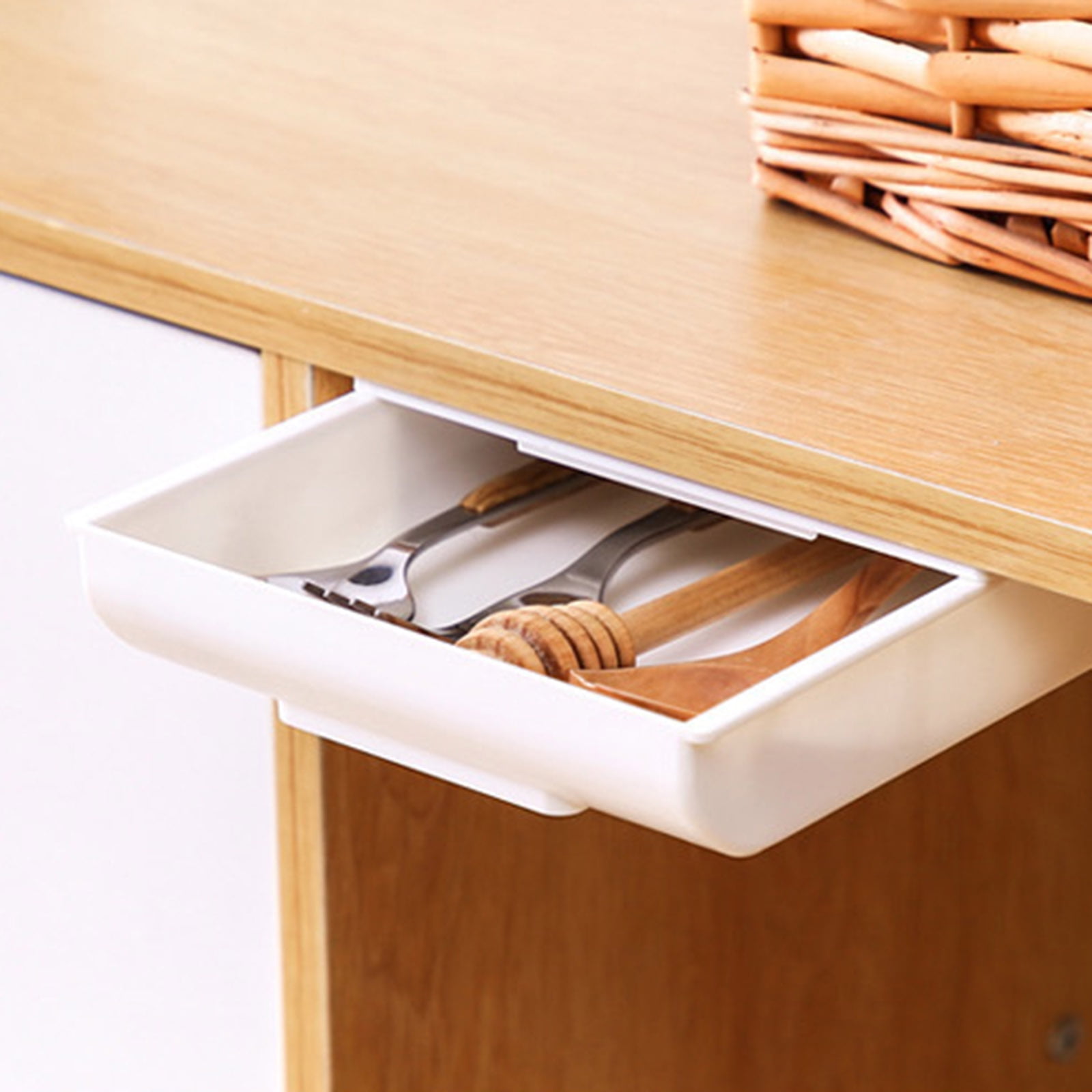 Compact Under Desk Organizers Using Strong Adhesive For Stationery Remote Controls And Accessories