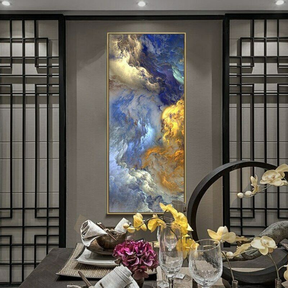 Canvas Prints Wall Art Abstract Golden Cloud Nature Pictures Canvas Paintings Artwork Wall Decor for living Room Bedroom and Office,Frameless