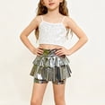 thumbnail image 2 of Ccpelsie Girls Shorts Summer Girls Running Shorts with Pockets Drawstring Kids Gym Workout Sports Shorts(Silver,6-7 Years), 2 of 8