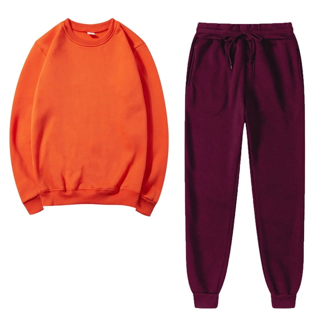 Besolor Ensemble 2 Pcs pour Femmes Survêtements Décontractés Pull Col Rond Chandail en Molleton et Pantalons de Jogging Ensembles d'Entraînement Survêtements