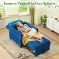 thumbnail image 4 of Domusensus 3-in-1 Sleeper Sofa Chair, Cozy Velvet Pull Out Couch Bed, Adjustable Convertible Sleeper Chair, Small Sofa Bed for Small Space, Blue, 4 of 10