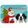 thumbnail image 2 of caroline's treasures bb1866cmt snowman with saint bernard kitchen or bath mat, 20 by 30", multicolor, 2 of 2