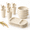 Beige, variant on 24-Piece Assorted Color Wheat Straw Dinnerware Set for 4 People