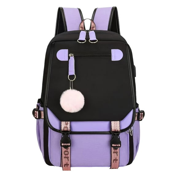 BinKFF Backpack for Men and Women, Backpack for School, Lightweight Casual High School Bookbag, Daily-use Travel Laptop Backpack with USB Charging Port Fits 17.3 Inch Notebook