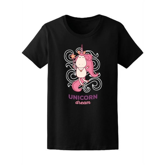Cute Magic Unicorn Dream Cartoon Tee Women's -Image by Shutterstock