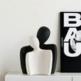 thumbnail image 4 of Modern Ceramic Couple Hugging Sculpture – Black & White Romantic Figurine for Home, Office, Living Room Decor, 4 of 7