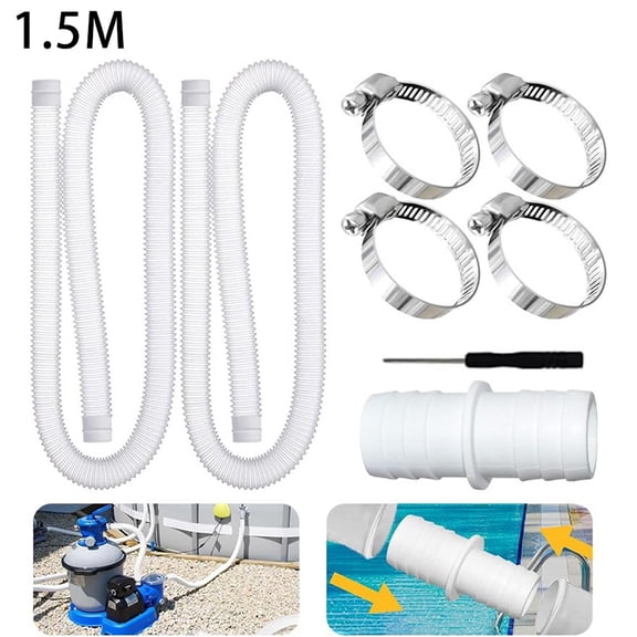 SPRING 1.5M/1M Pool Hose 32 Mm Pool Hose Swimming Pool Hose 32 Mm For Pool Pumps Pool Hose Stainless Steel Safety Clip Hose Connector