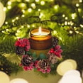 thumbnail image 4 of Suncoda Christmas Wreath, Needle Candlestick Wreath for Christmas Table Decoration Artificial Leaves Candle Ring Candlestick Garland Home Decor, Christmas Ornament, 4 of 6