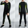 thumbnail image 5 of SUSUSU Boys Athletic Compression Set, High Performance Wear, Wicking Sports Shirt and Shorts, Training Activities, 5 of 8