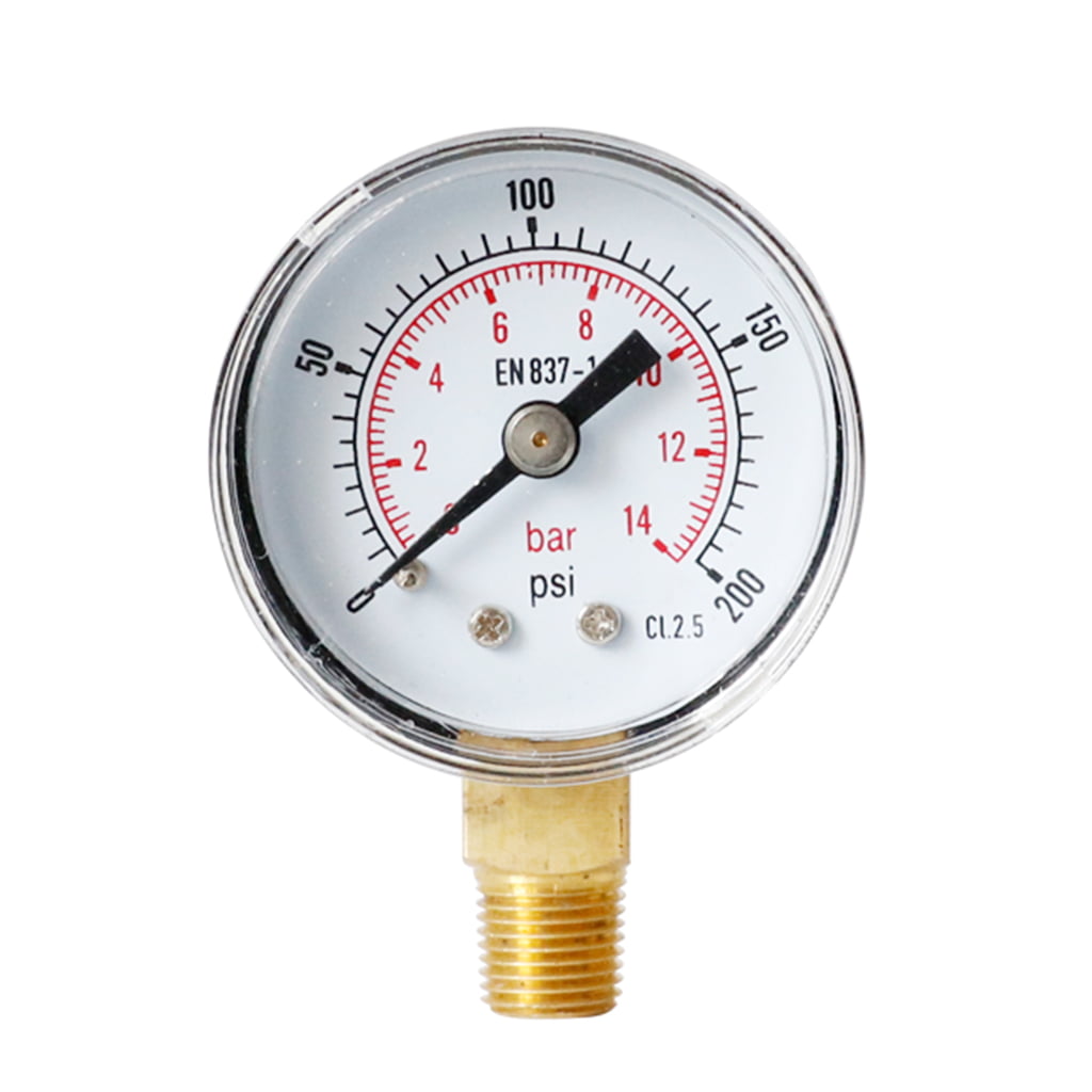 Pressure Gauge 40mm Dial 1/8" BSPT Vertical 15,30,60.100,160 200 300 PSI & Bar 