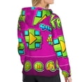 thumbnail image 4 of Lsque Geometry Dash Pattern Casual Women's Hoodie,Hooded Sweatshirt with Kangaroo Pocket,Pullover Hoodie with Eye-catching Drawstrings-Large, 4 of 8