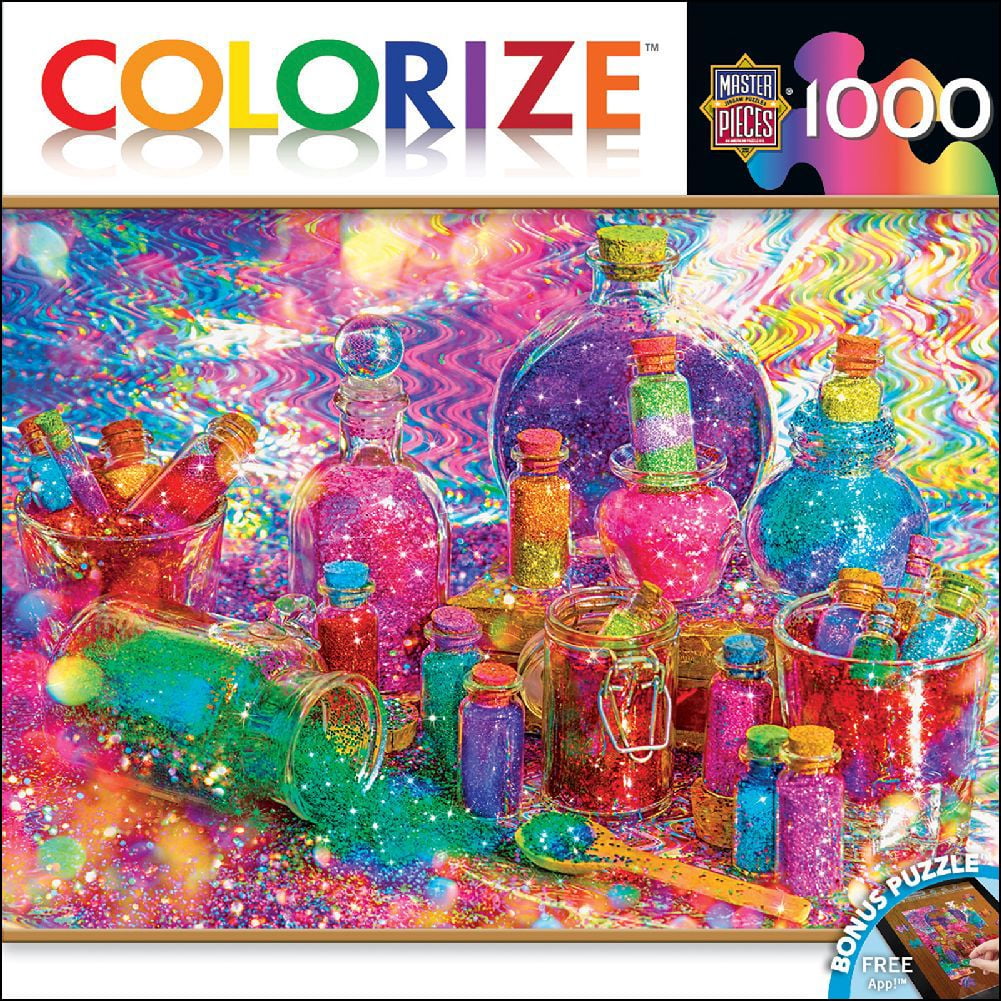 MasterPieces Colorize Glitter Daze - Glittery Bottles 1000 Piece Jigsaw ...