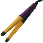 Angle View: Laila Ali LAIR1603 2-in-1 Ceramic Styler Purple and Gold