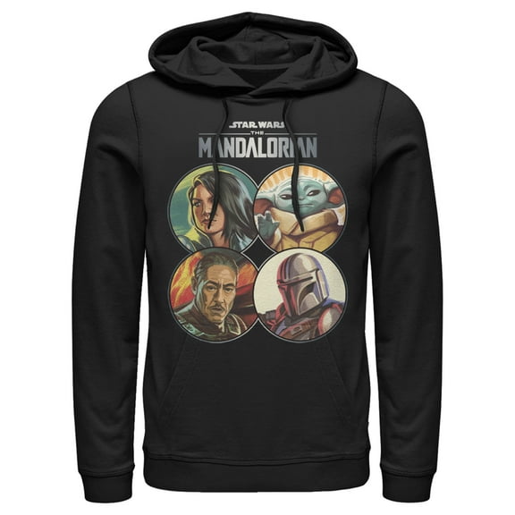 Men's Star Wars: The Mandalorian Character Frame  Pull Over Hoodie Black Small