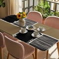 thumbnail image 3 of Brown Black Table Cloths for 3 Foot Rectangle Tables, Farmhouse Striped Modern Abstract Art Patio Waterproof Elastic Fitted Tablecloths, Washable Rectangular Table Cover for Camping, 3 of 8