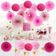 thumbnail image 5 of FNNMNNR Fiesta Party Decorations - 20pcs Colorful Mexican Themed Hanging Paper Fans, Fiesta Bunting and Tissue Paper Streamers for Birthday, Festival, and Rainbow Parties Pink, 5 of 6