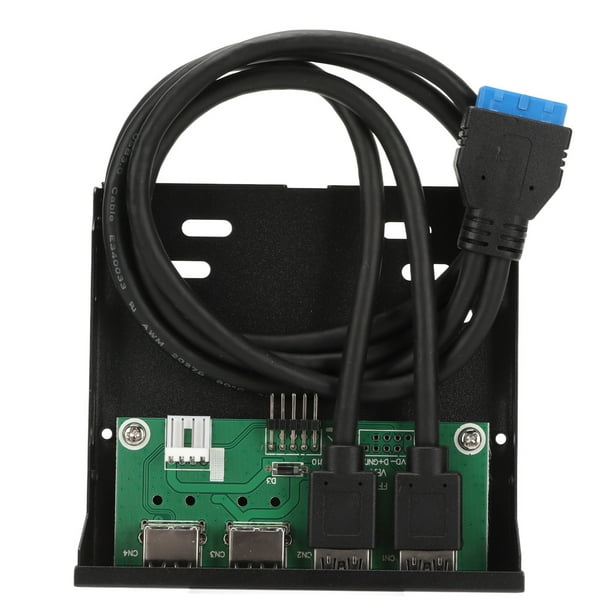 Concentrador USB 3.0 Del Panel Frontal, Plug And Play Seguro Fácil Instalación Alta Velocidad Concentrador USB Del Panel Frontal De 3,5 Pulgadas Amplia Compatibilidad Para ANGGREK 3.5 Inch Front Panel USB Hub