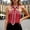 Red Tops, variant on Women Casual Shirts Summer Solid Color Sleeveless Blouson Tops Irregular Cut Shirt Collar Tee Bodice Modern Minimalist Design Lightweight Everyday Tops Soft Blouse