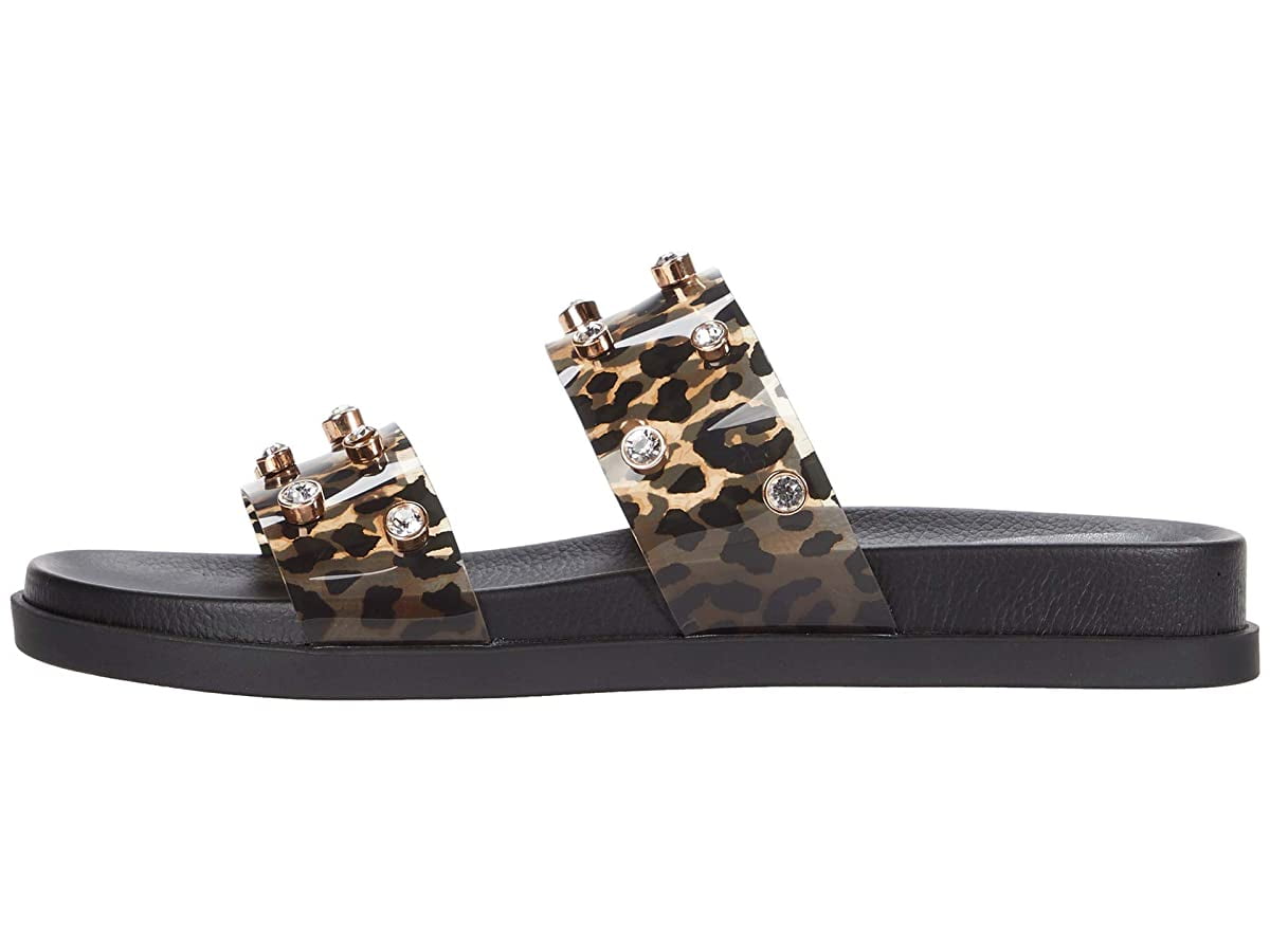 Vince Camuto Women s Partha Leopard Print Jeweled Slide Sandals