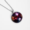 thumbnail image 4 of Tropical Plants Elegant Glass Circular Pendant Necklace - Handcrafted Jewelry for Women, 4 of 5