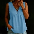 thumbnail image 7 of GUACER Womens V-Neck Button Tank Top Sleeveless Surplice Blouse with Empire Waist Flowy Casual Summer Cami, 7 of 7