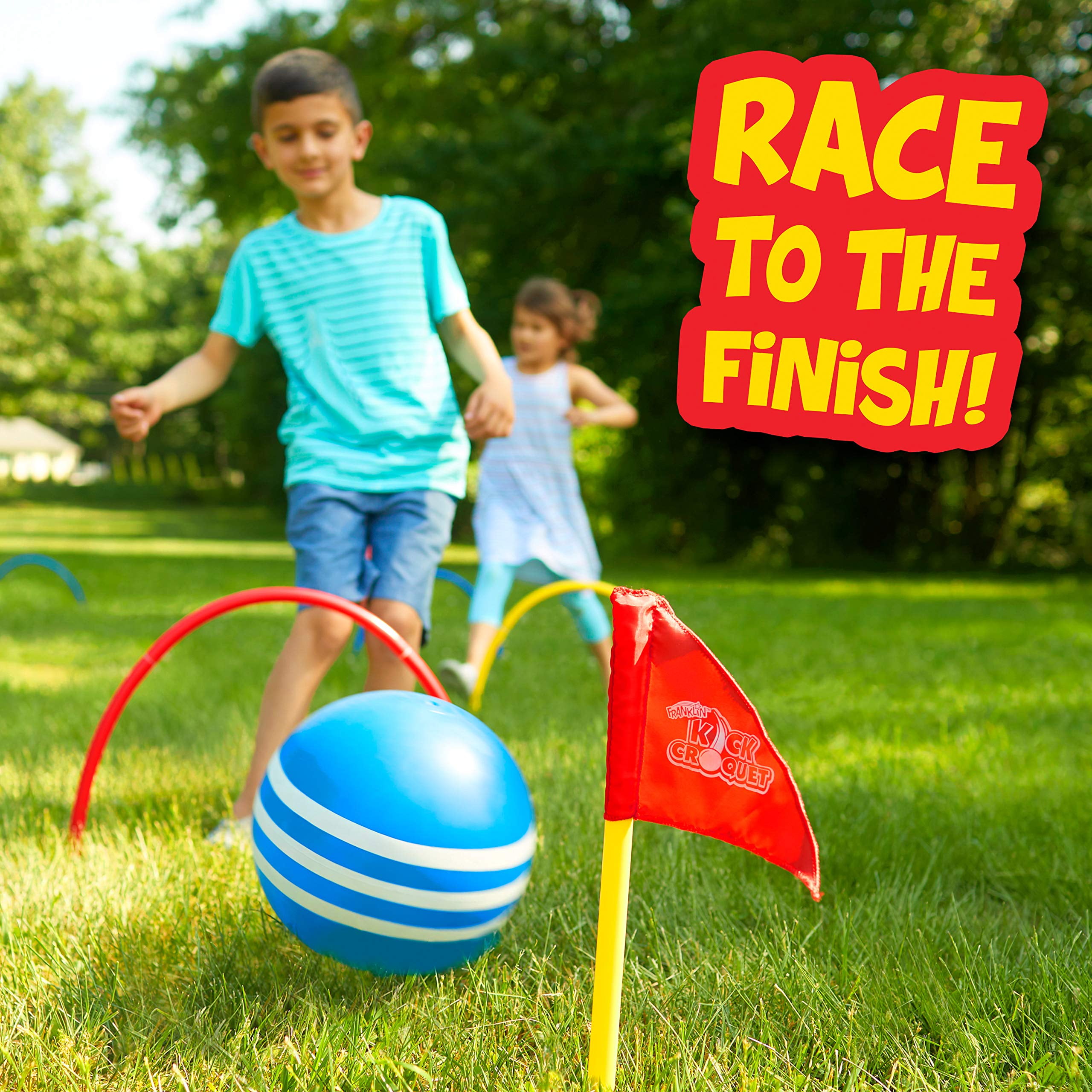 Kick Croquet Game Set Franklin Sports Perfect Combines Soccer and Croquet Great for Outdoor Play, 18.50"