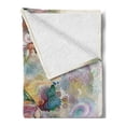 thumbnail image 2 of Watercolor Soft Flannel Fleece Throw Blanket, Oriental Dance Theme Young Girl Performing in Traditional Costume Fantasy, Cozy Plush for Indoor and Outdoor Use, 50" x 60", Multicolor, by Ambesonne, 2 of 5