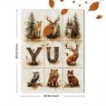 thumbnail image 3 of Qisvanset 12x16 Inch Watercolor Animal Alphabet Canvas Wall Art, Educational Woodland Print Kids Nursery Decor, 3 of 8