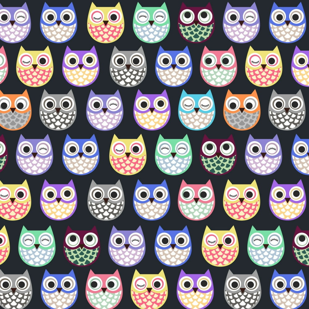Colorful Owls Cute Pattern Premium Roll Gift Wrap Wrapping Paper