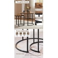 thumbnail image 5 of Nesting Coffee Table, Round Coffee Table for Living Room, Nesting Table with Wooden Tabletop and Sturdy Metal Frame, Stacking Living Room Table Nesting End Table Set of 2, Rustic Brown, 5 of 6