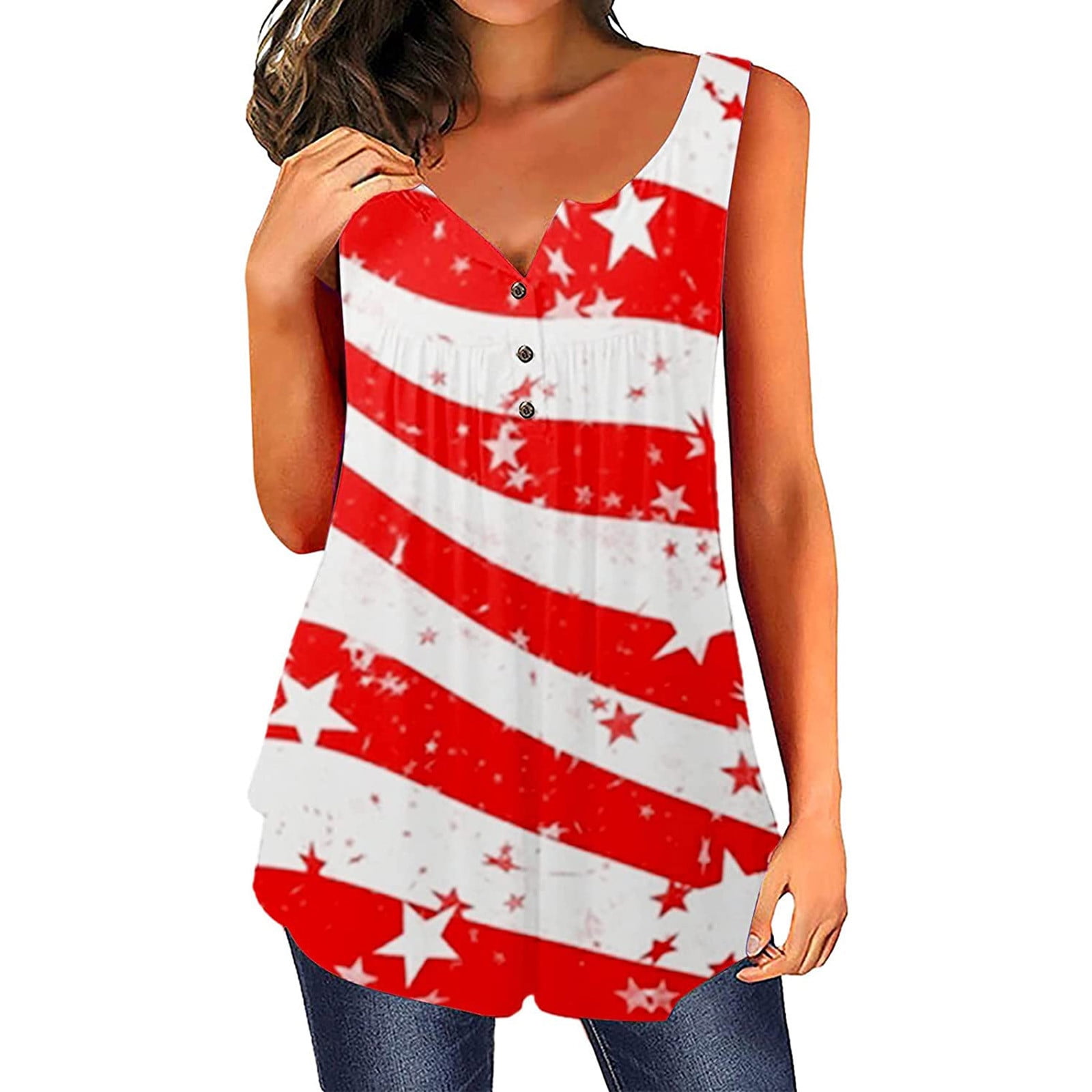 American Flag Dressy Tank Tops for Women, Sleeveless Blouses for Women ...