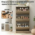 thumbnail image 3 of OXYLIFE Shoe Cabinet Entryway, 3 Tier Shoe Storage Organizer Brown, 3 of 8