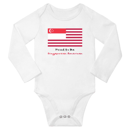 

Proud to be Singaporean American Baby Long Slevve Bodysuit Outfits (White 12-18 Months)