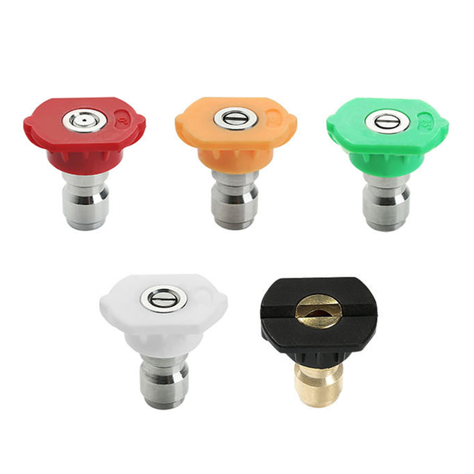 5pcs Pressure Washer Jet Wash Quick Release Spray Nozzle 5 Angle and Jet Size 