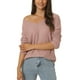 thumbnail image 1 of INSPIRE CHIC Suéter ligero de manga larga con cuello en V de punto waffle para mujer, suelto y casual, tamaño S, rosa polvo, 1 of 6