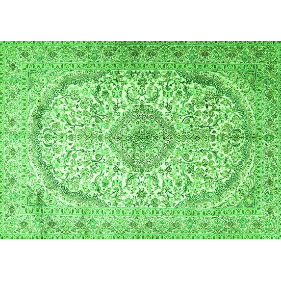 Ahgly Company Indoor Rectangle Persian Green Traditional Area Rugs, 6' x 9'