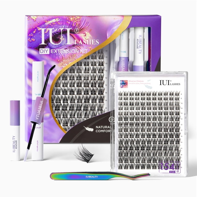 Kit de extensiones de pestañas DIY IUI Lashes Natural Comfort, 1000 unidades